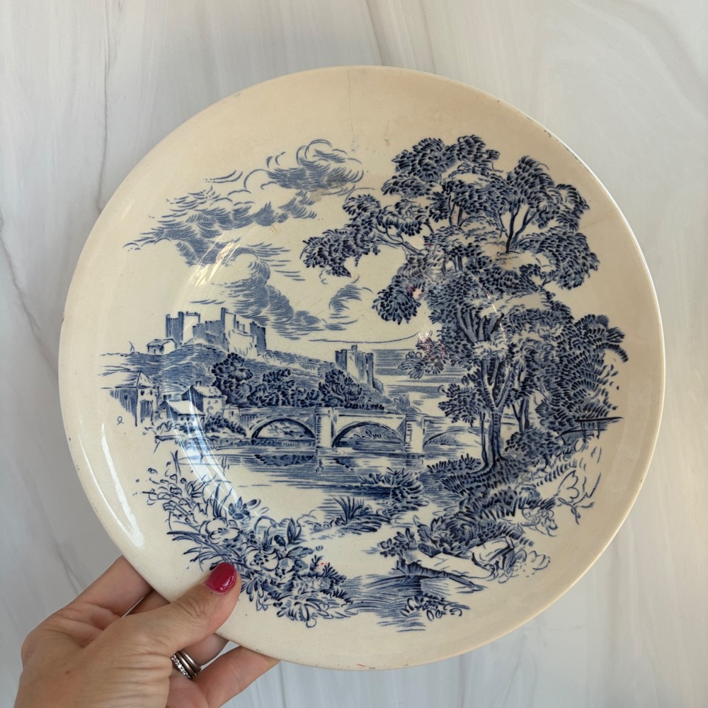 Wedgwood & Co Ltd Countryside Blue White Transferware Plate Enoch Wedgwood 10in